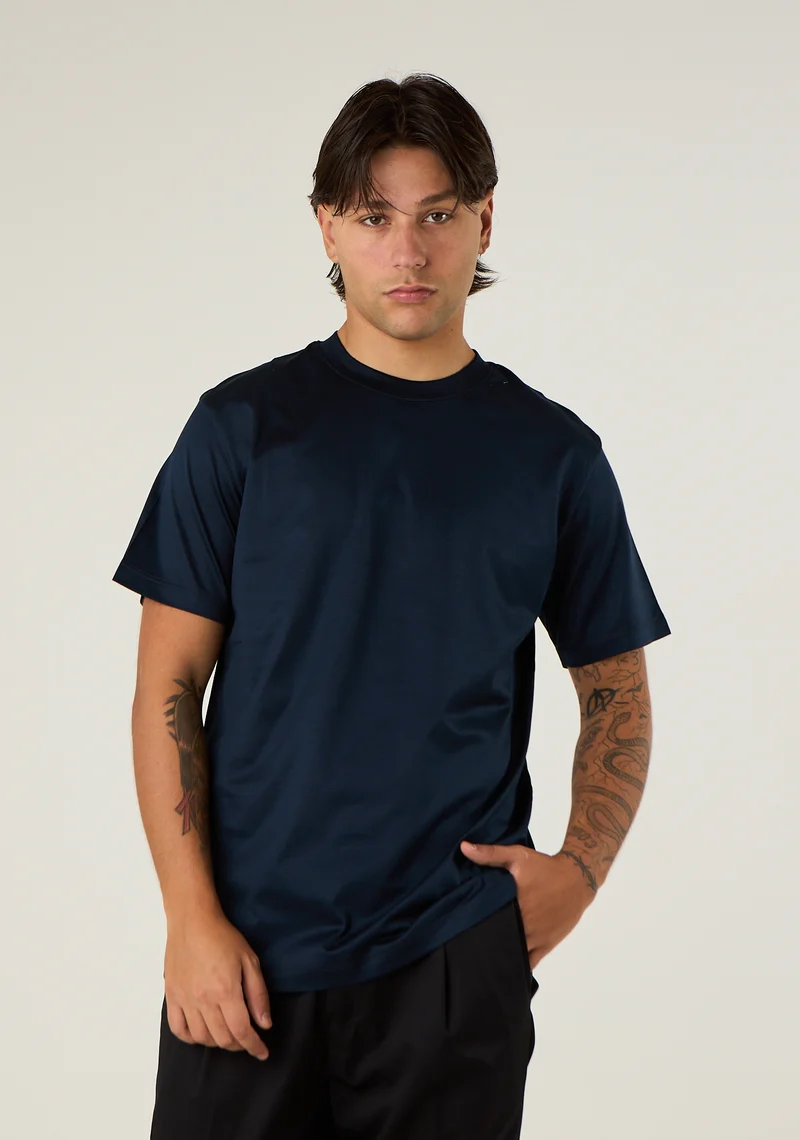 T-shirt basic in filo di scozia