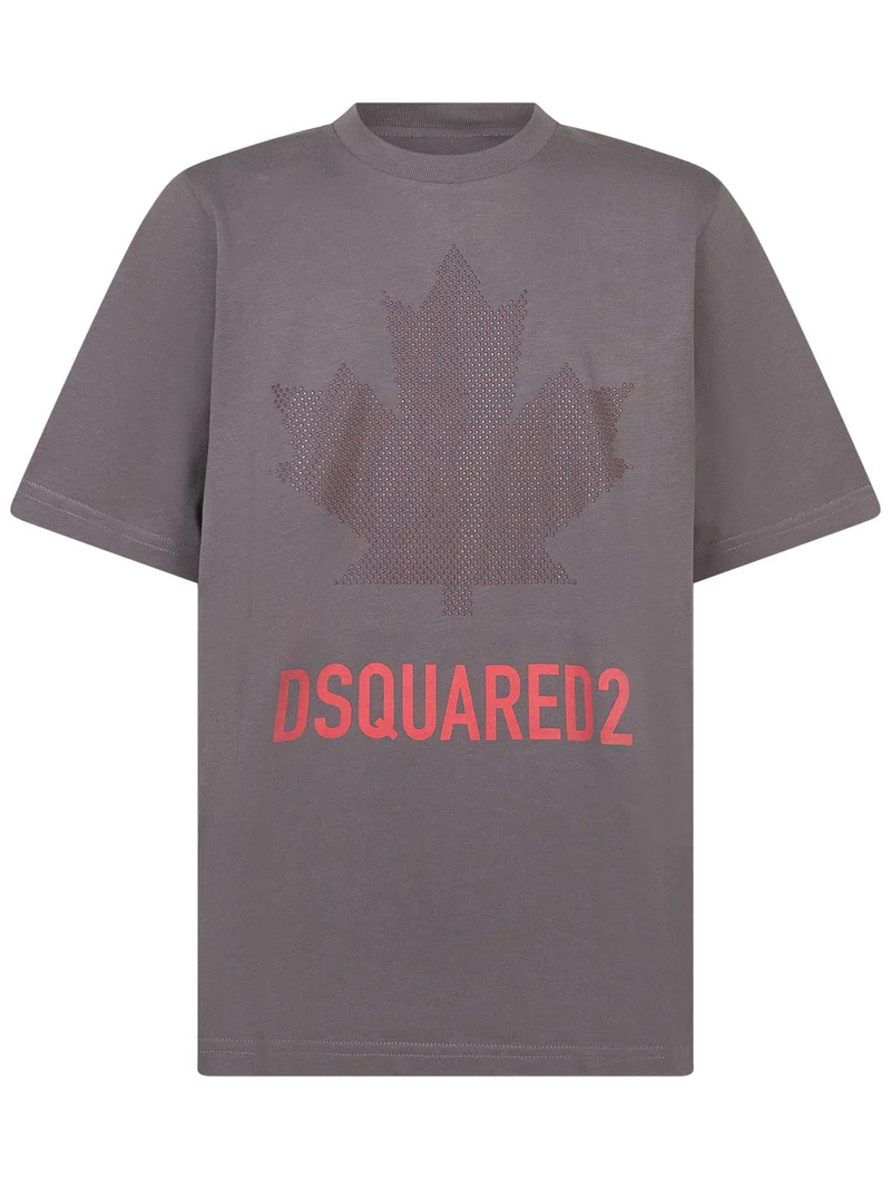 T-shirt con Applicazione a Foglia