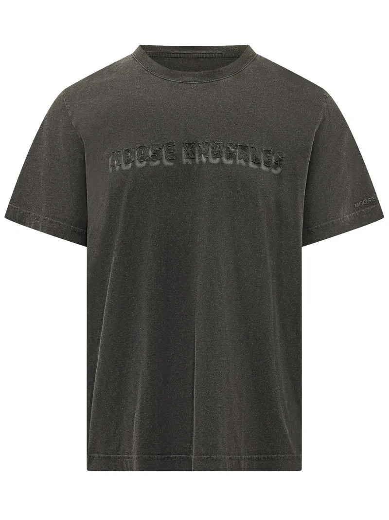 T-shirt con Logo in Rilievo