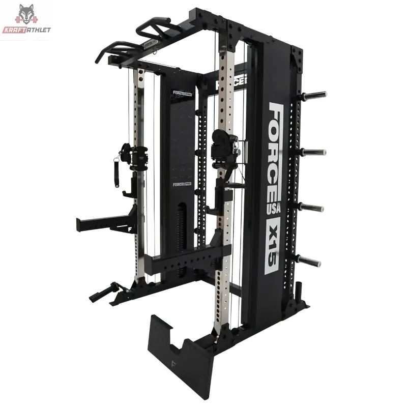 X15 Pro Multi Trainer -Double Adjustable Pulley + Half Rack Force USA