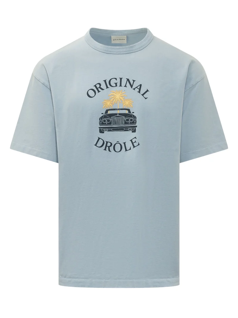 T-shirt con Grafica Auto e Palme