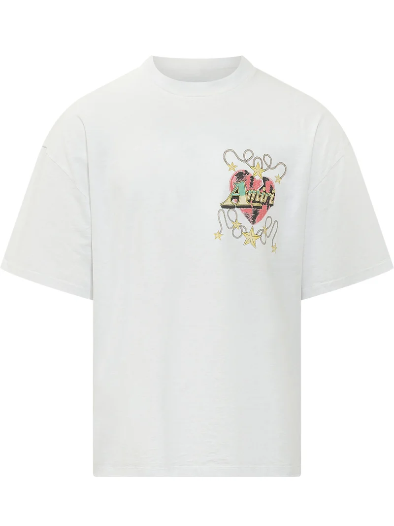 T-shirt con Grafica a Cuore