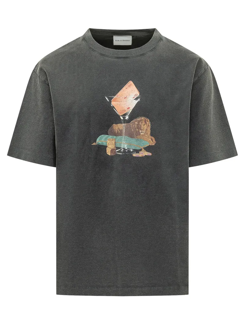 T-shirt con Grafica Leone