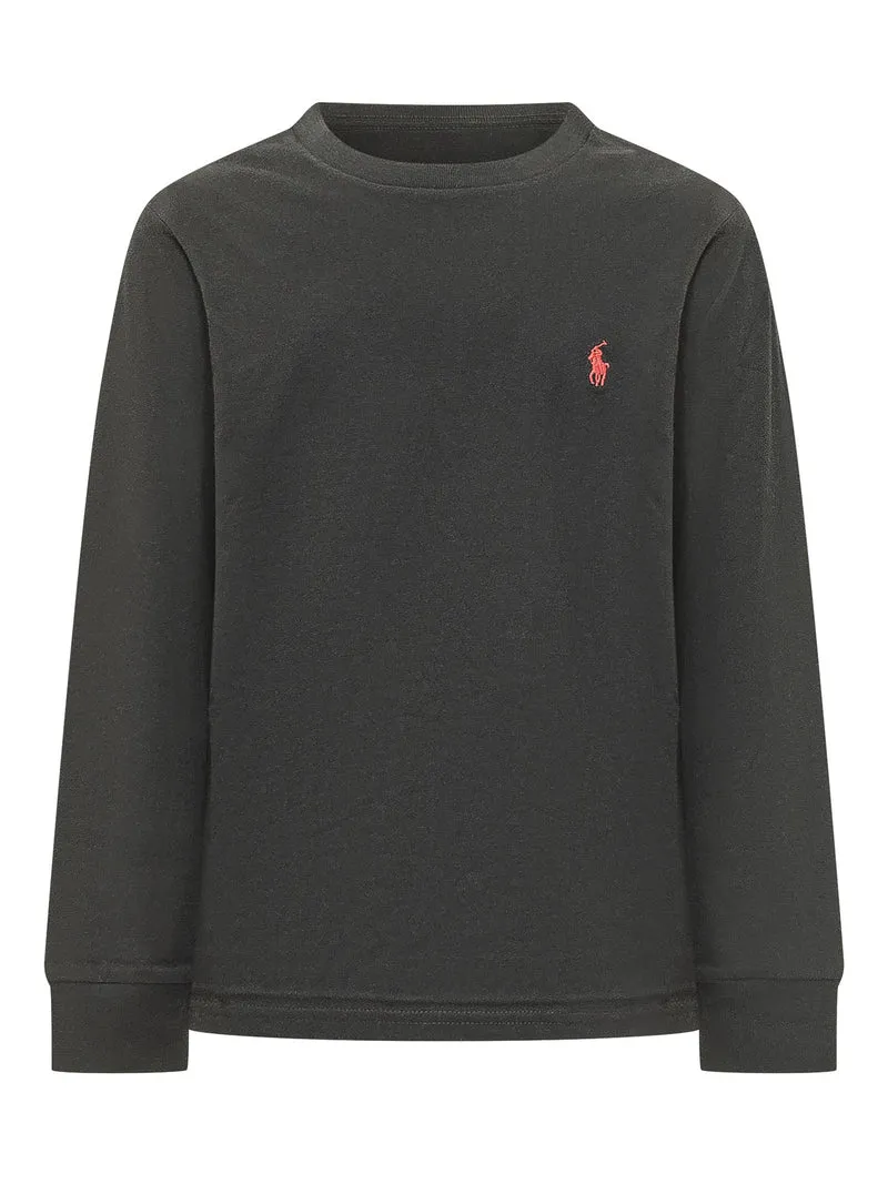 T-shirt a Maniche Lunghe con Logo Ricamato