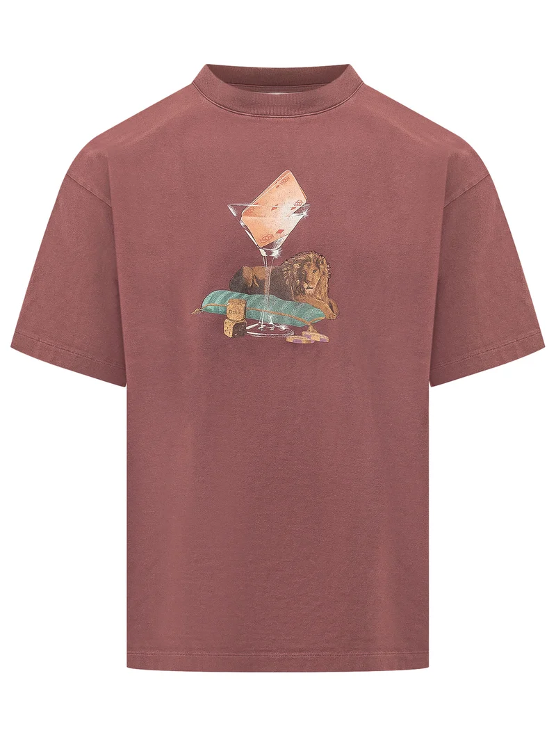 T-shirt con Stampa Leone