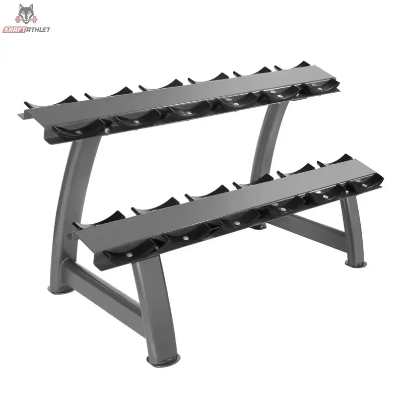 Kurzhantelständer mit Ablagen - 2 Ebenen (6 Paare) Titanium Strength