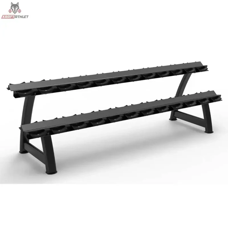 Kurzhantel-Rack mit Gummiauflagen – 2 Ebenen (für 12 Paare) Titanium Strength