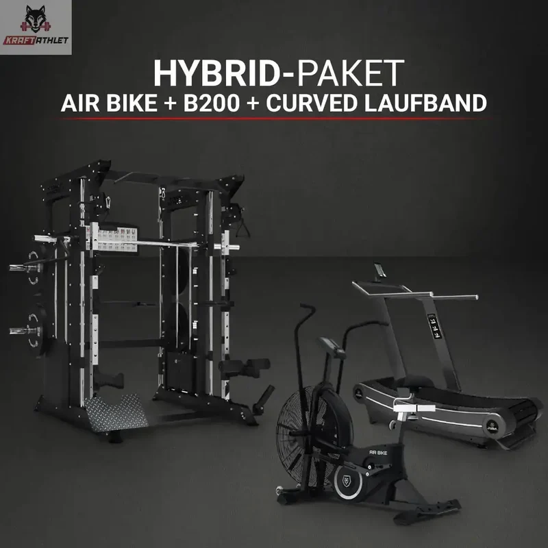 HYBRID-PAKET - AIR BIKE + B200 + CURVED LAUFBAND Titanium Strength