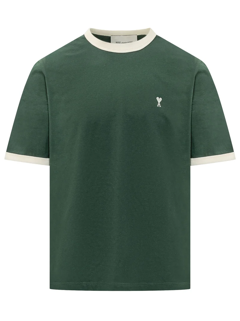 T-shirt con Profili a Contrasto