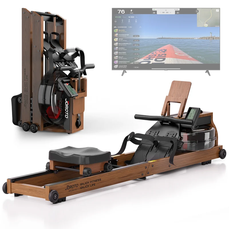 JOROTO MR280PRO Wasser-Rudergerät – FSC-Eiche & klappbar für Zuhause, Wohnung & Cardio