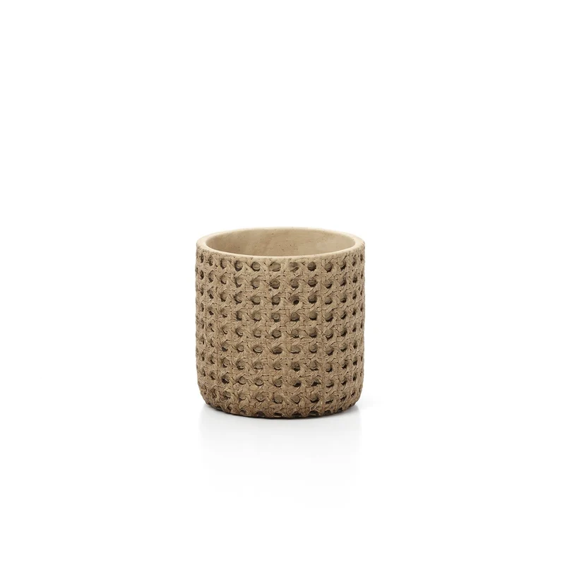Rattan Planter - Small Concrete RattanRock Planter - Natural