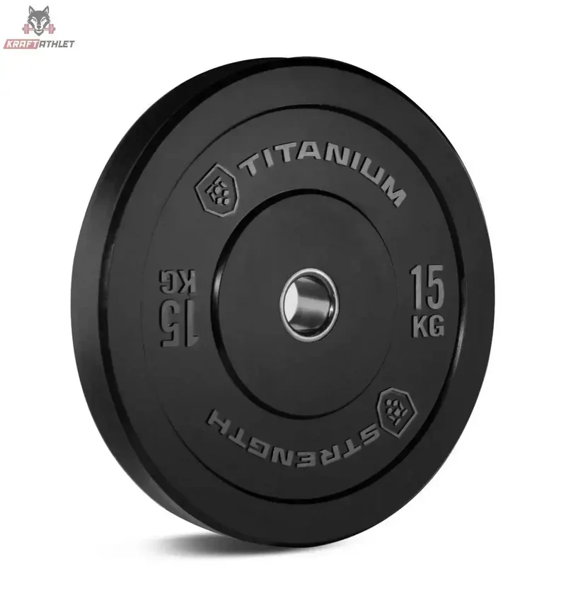 BP15 Olympische Bumper Plate Schwarz 15 KG Titanium Strength