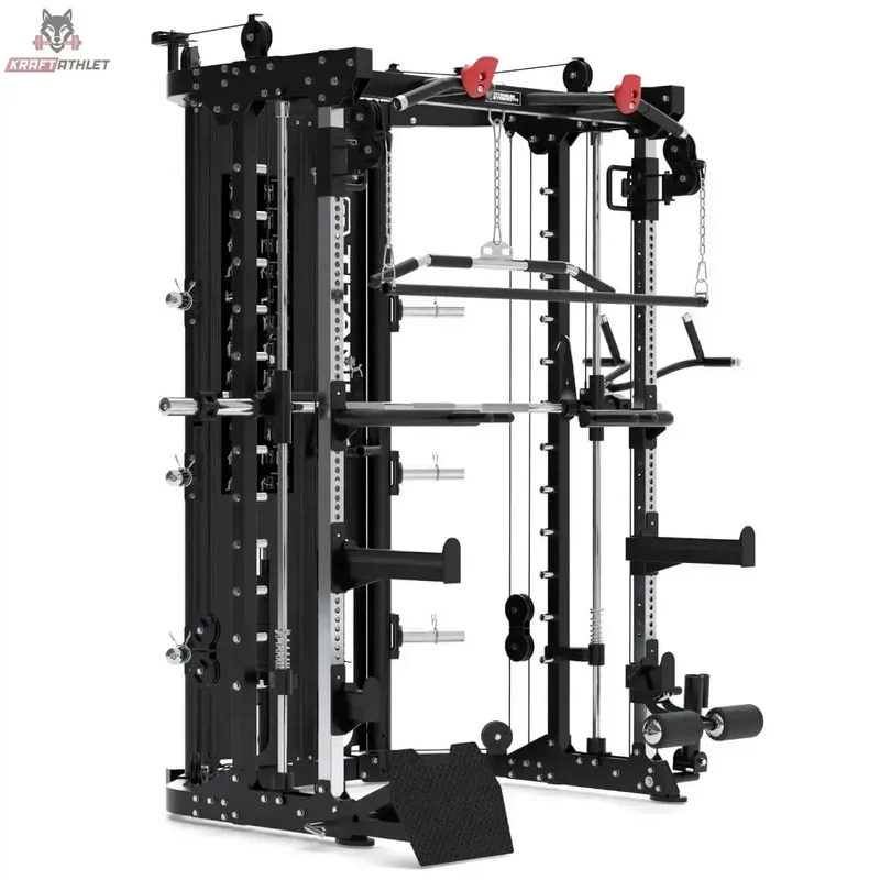 All-in-One Trainer – Doppelte Seilzugstation (2×90 kg), Smith Machine und Power Rack R200 Titanium Strength