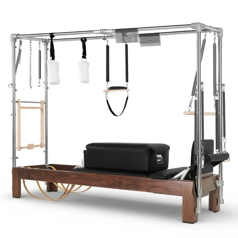 Elina Pilates Cadillac Reformer Dunkelholz – Nussbaum, Schwarz