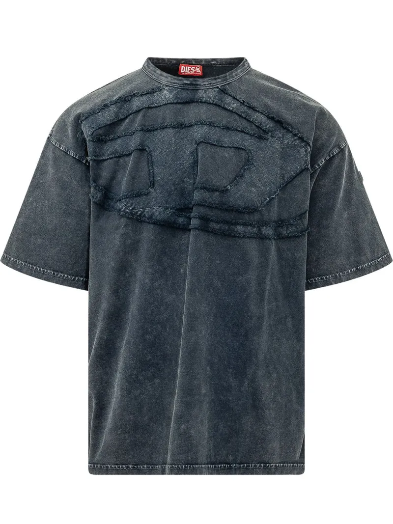 T-shirt con Applicazione Logo in Rilievo