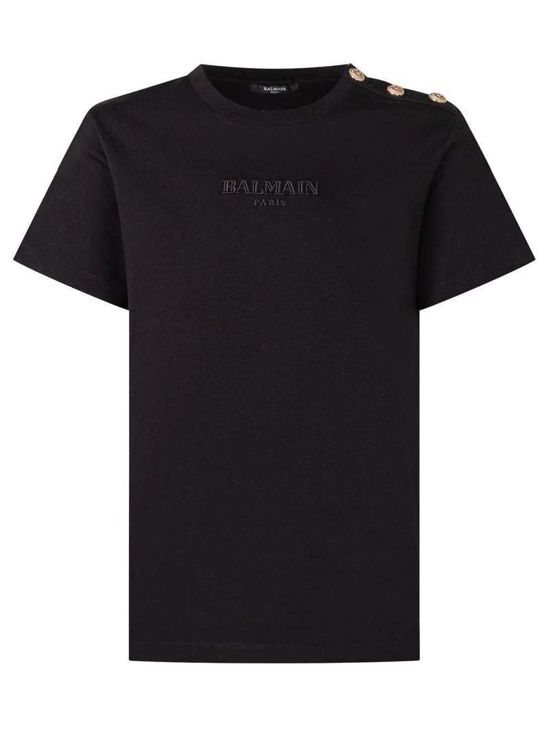 T-shirt con Bottoni sulla Spalla