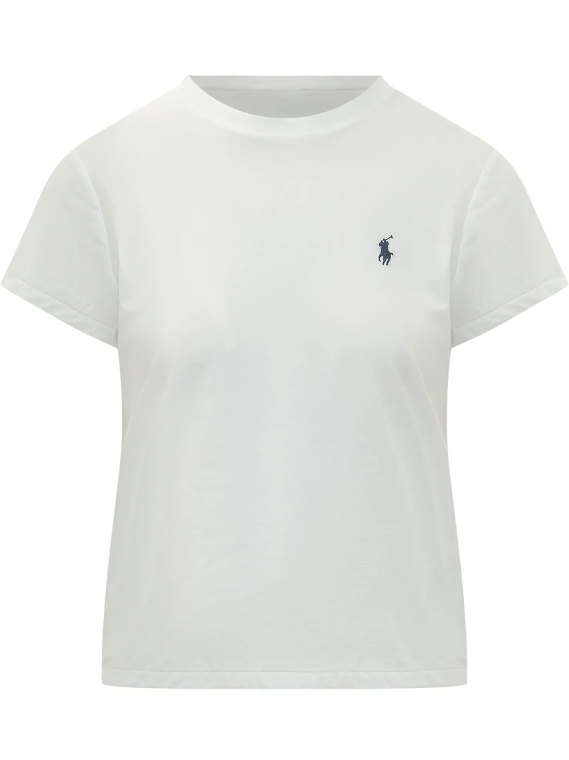 T-shirt Girocollo con Ricamo Logo