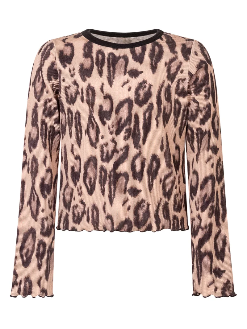 Top Corto con Stampa Animalier
