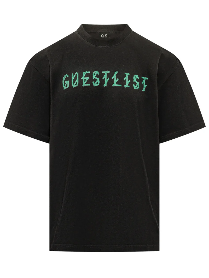 T-shirt Girocollo con Scritta Guestlist