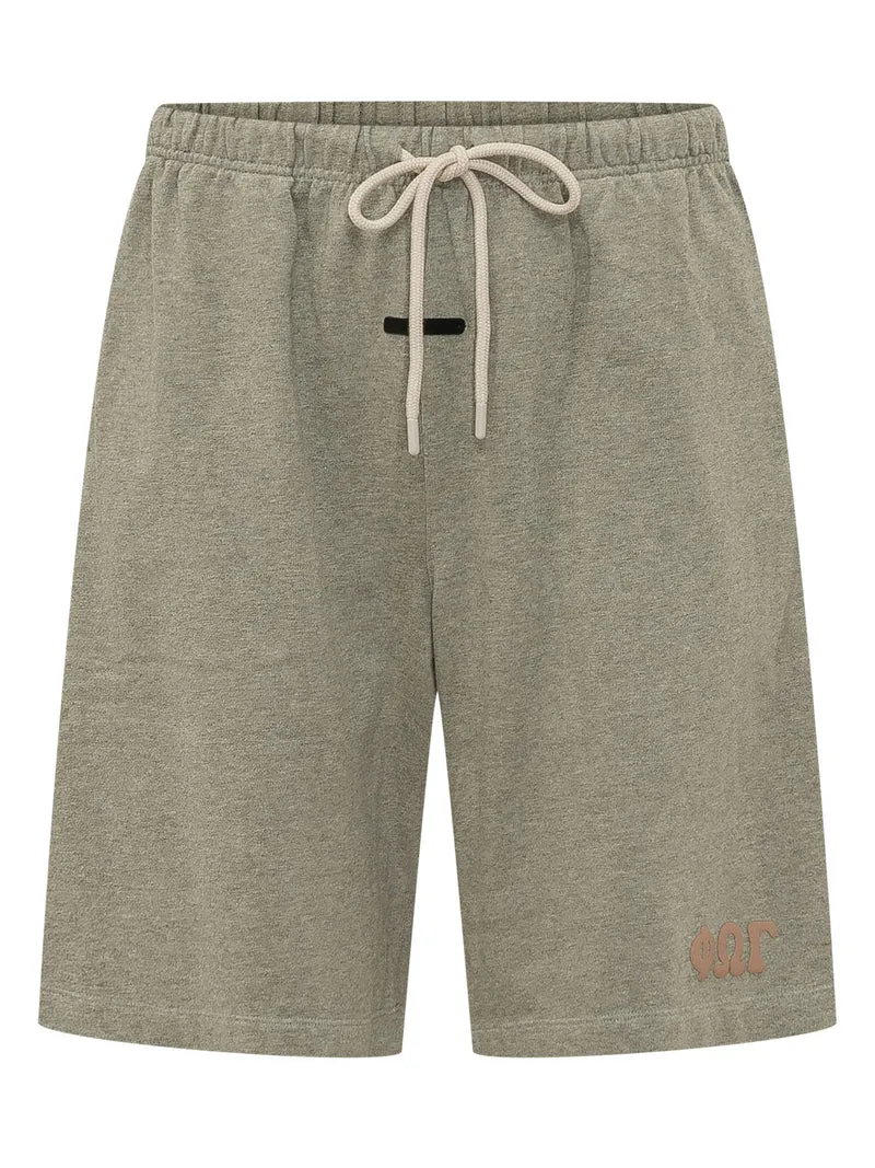 Shorts con Coulisse e Motivo sul Fondo