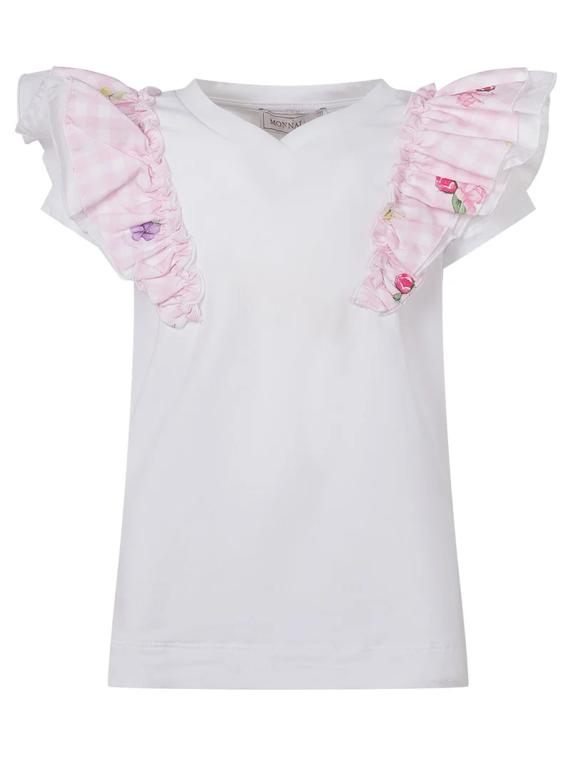 T-shirt con Maniche Arricciate