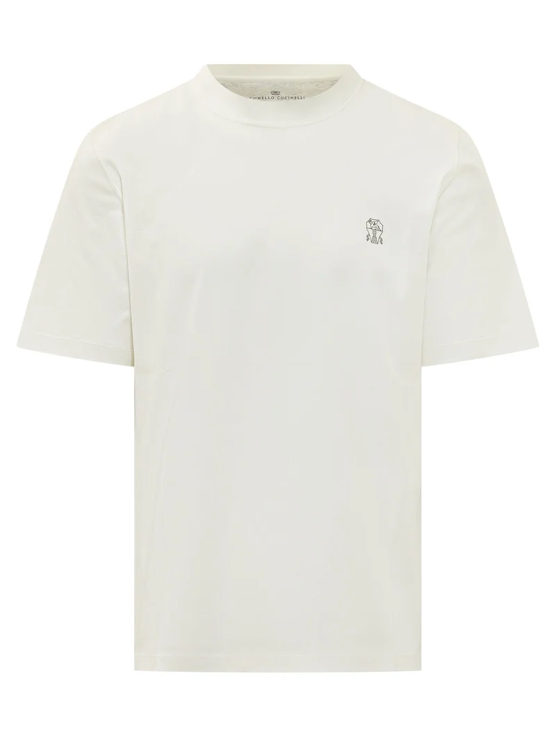 T-shirt Girocollo con Ricamo