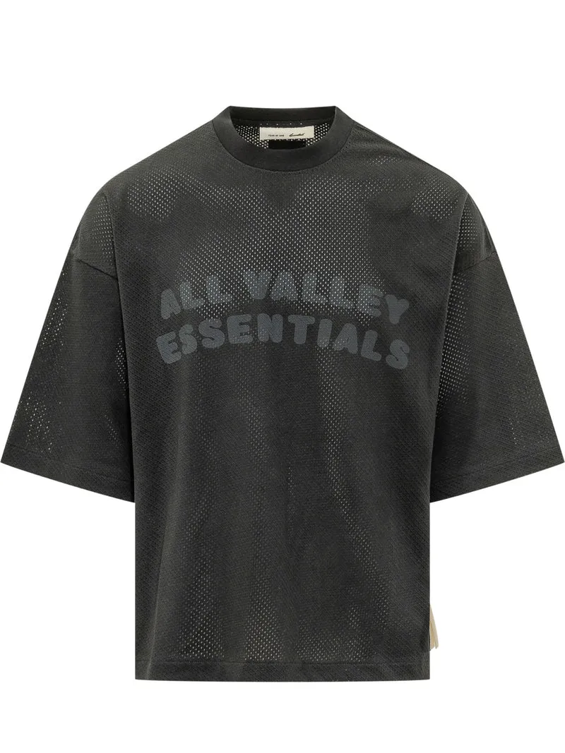T-shirt Traforata con Maxi Lettering