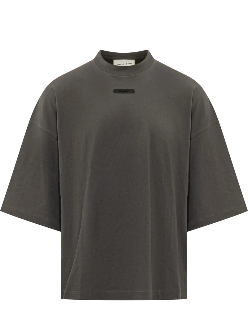 T-shirt Oversize con Placca Logo