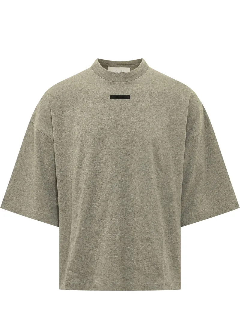 T-shirt Oversize con Placca Logo