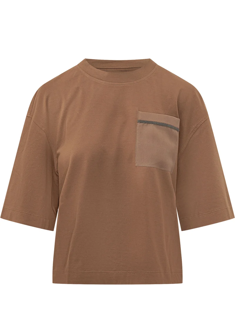 T-shirt Ampia con Tasca