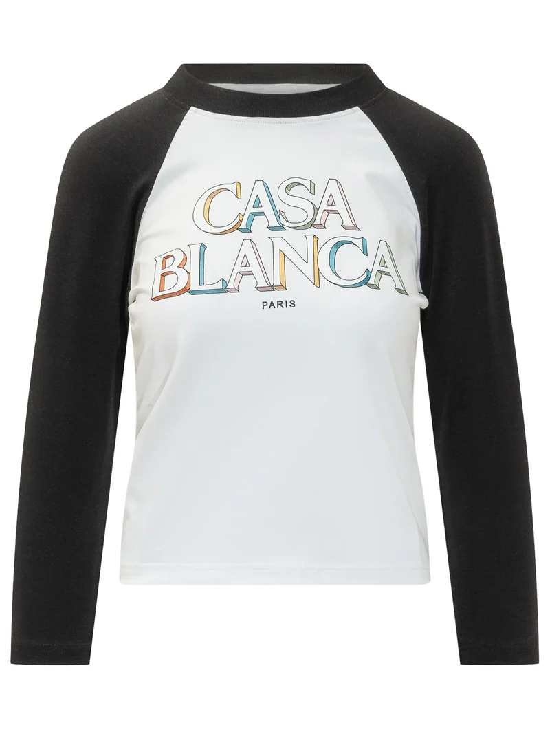 T-shirt Baseball con Lettering