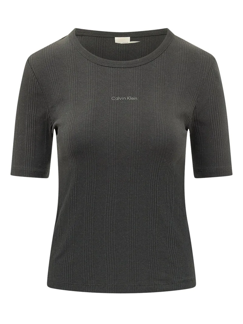 T-shirt a Coste con Logo