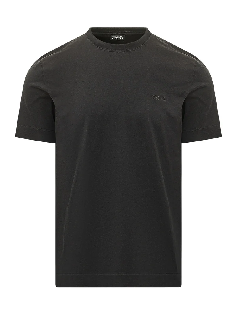 T-shirt con Girocollo e Logo