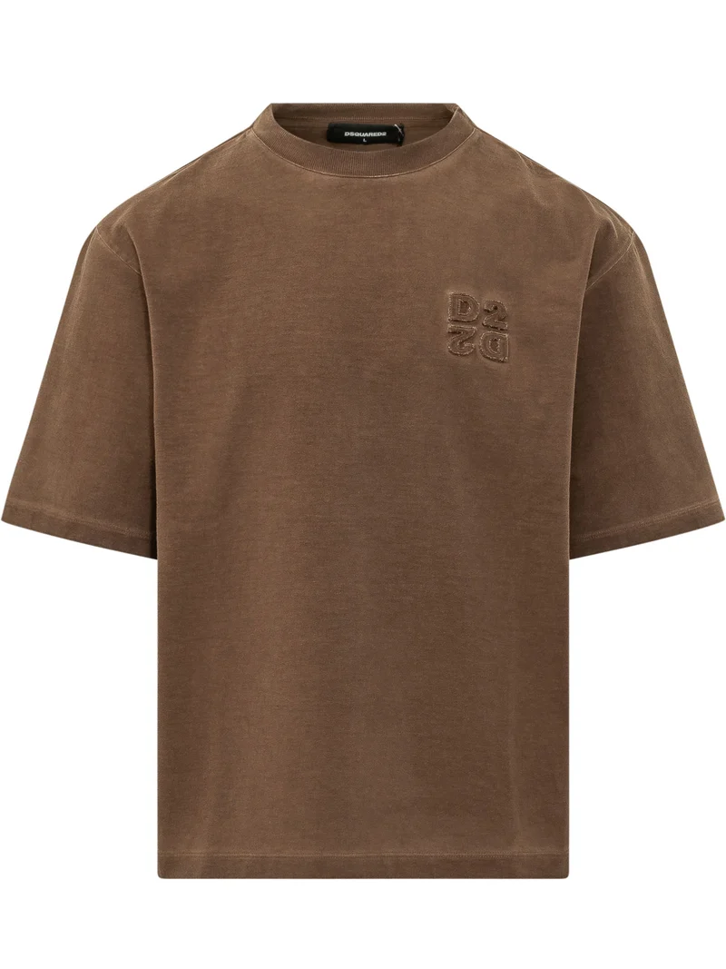 T-shirt con Ricamo Logo Sul Petto