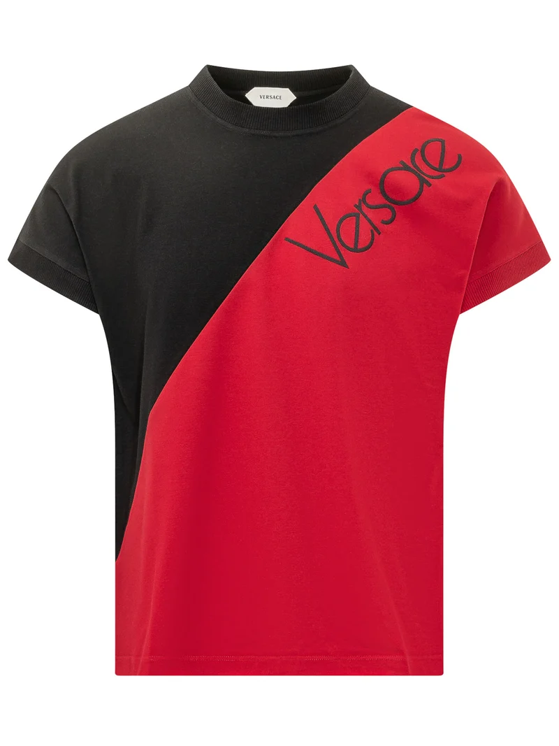 T-shirt Raglan con Stampa Medusa