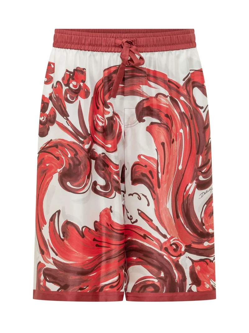 Shorts con Stampa Ornamentale