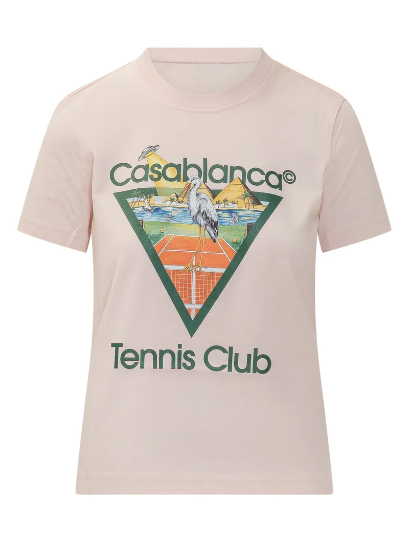 T-shirt Aderente con Stampa Grafica