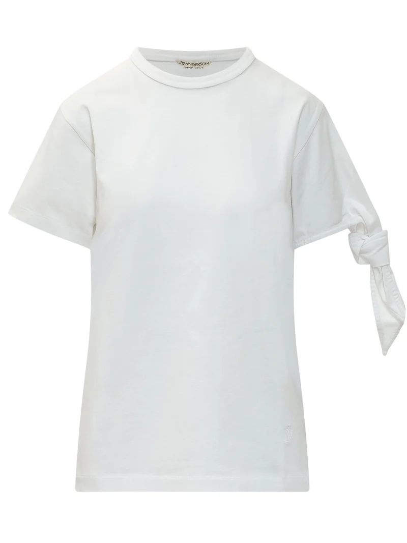 T-shirt con Nodo sulla Manica