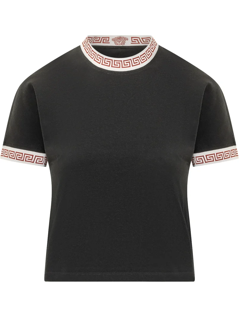 T-shirt con Motivo Greca