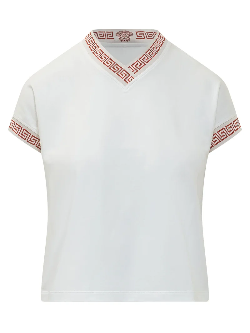 T-shirt con Motivo Greca