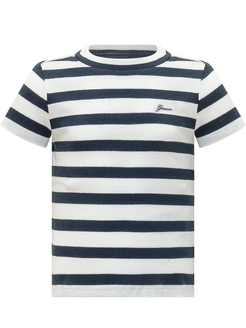 T-shirt a Righe con Maniche Corte