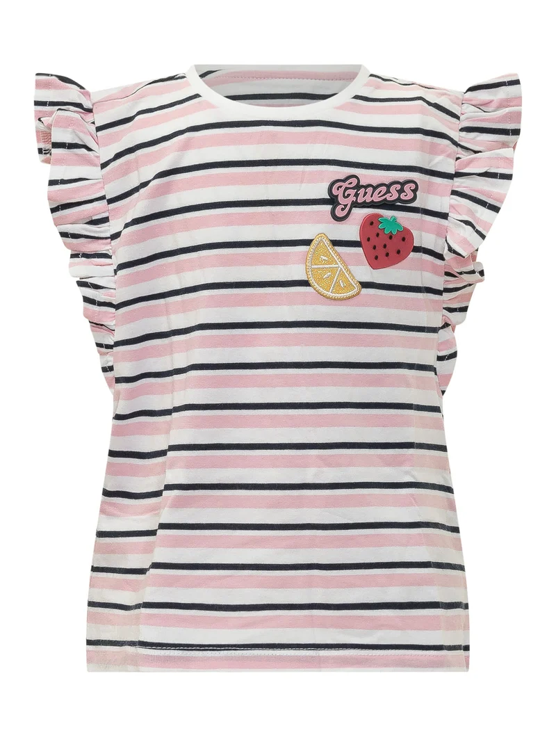T-shirt a Righe con Rouches