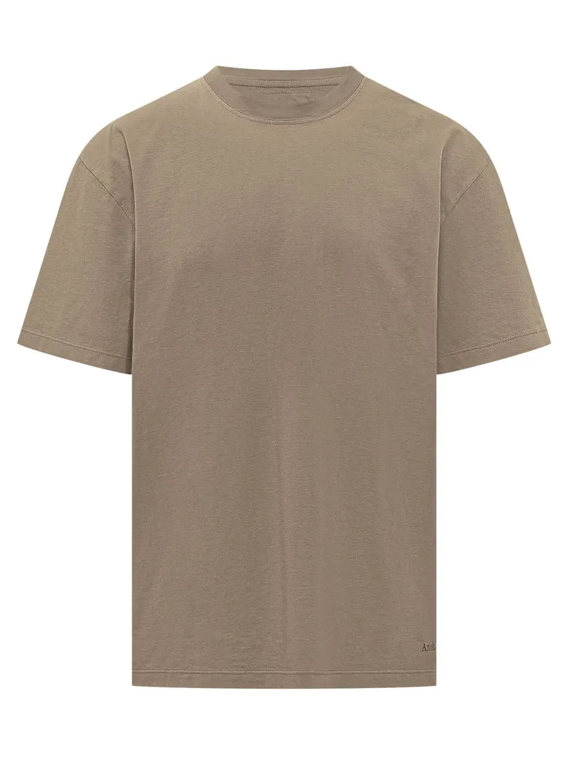 T-shirt con Micro Logo e Girocollo