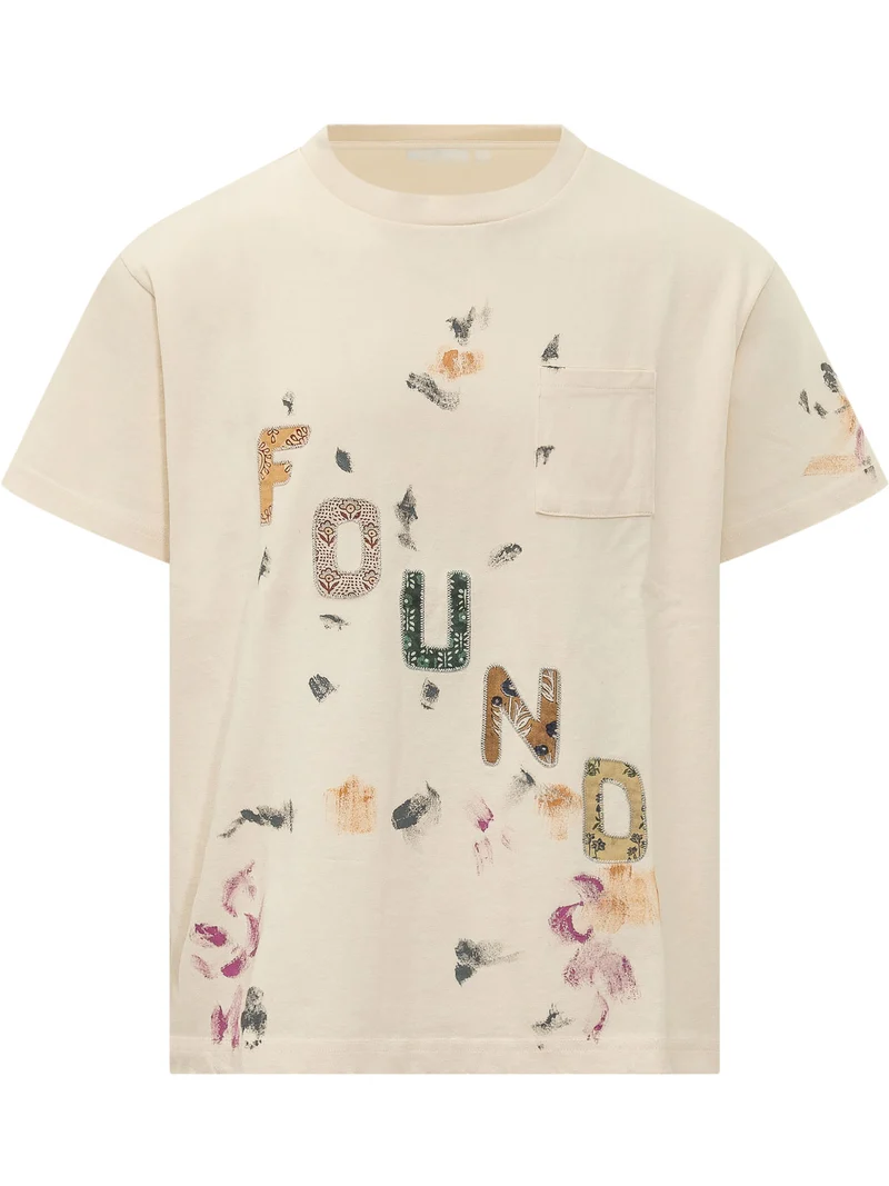 T-shirt con Logo Ricamato e Stampa