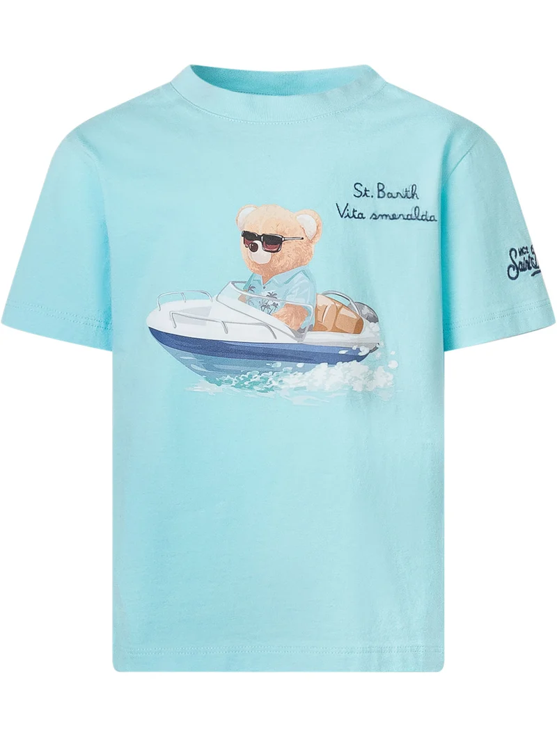 T-shirt con Stampa Illustrata e Scritta