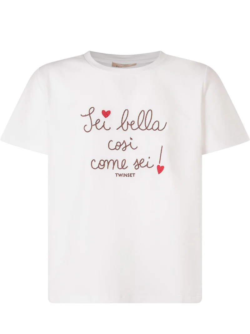 T-shirt con Stampa Scritta