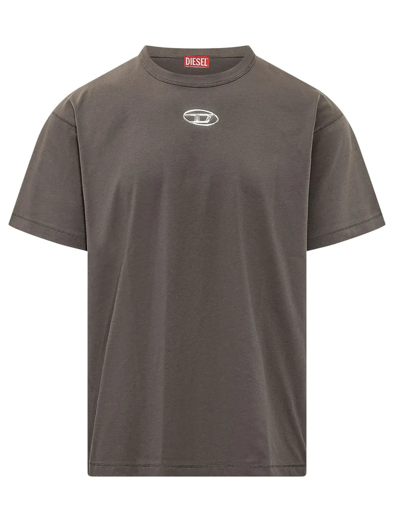 T-shirt con Placca Logo Frontale