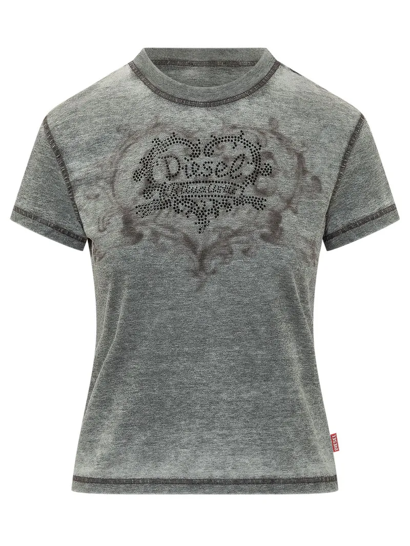 T-shirt con Applicazioni Frontali