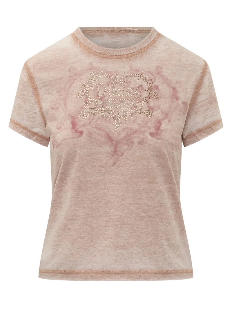 T-shirt con Applicazioni Frontali