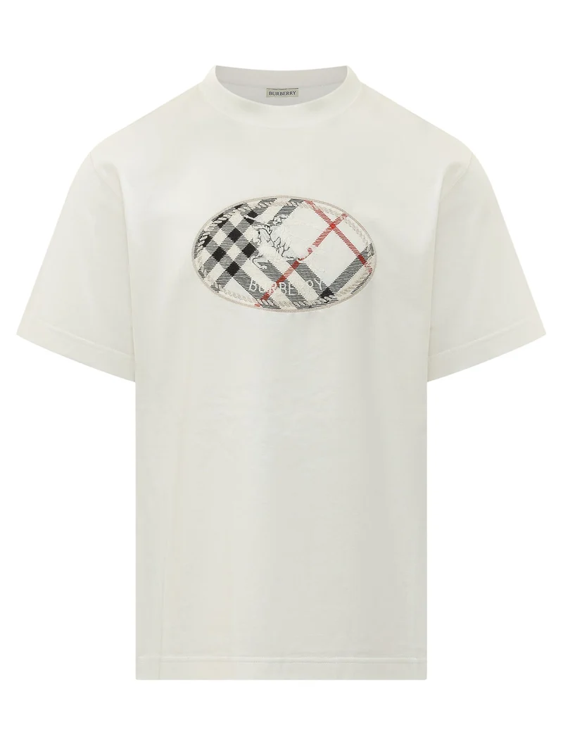 T-shirt con Patch Ovale Check